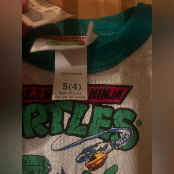 VTG 1990 Teenage Mutant Ninja Turtles Sweater Kids size 4 Mirage studios - Picture 6 of 6